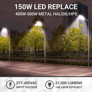 150W/120W/80W LED Area Light With Direct Mount - 3K/4K/5K CCT - 277-480VAC