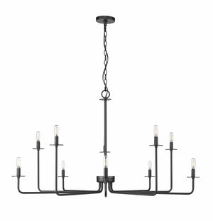 Chandeliers 10 Lamps Marceline Chandelier - Matte Black - 48in Diameter - E12 Candelabra Base