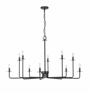 Chandeliers 10 Lamps Marceline Chandelier - Matte Black - 48in Diameter - E12 Candelabra Base