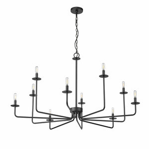 Chandeliers 10 Lamps Marceline Chandelier - Matte Black - 48in Diameter - E12 Candelabra Base