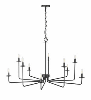 Chandeliers 10 Lamps Marceline Chandelier - Matte Black - 48in Diameter - E12 Candelabra Base