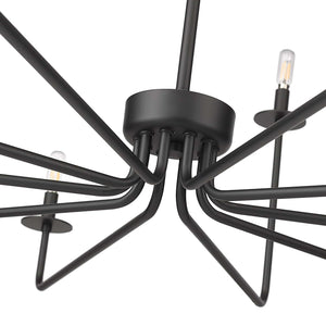 Chandeliers 10 Lamps Marceline Chandelier - Matte Black - 48in Diameter - E12 Candelabra Base