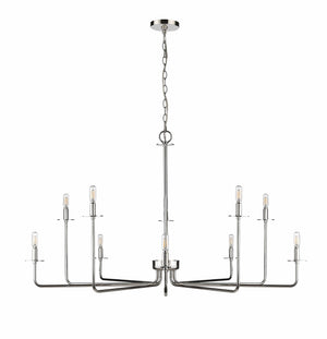 Chandeliers 10 Lamps Marceline Chandelier - Polished Nickel - 48in Diameter - E12 Candelabra Base