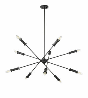 Chandeliers 10 Lamps Potiss Chandelier - Matte Black - 41in Diameter - E12 Candelabra Base