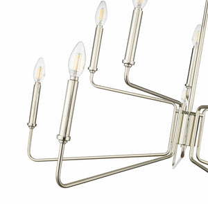 Chandeliers 10 Lamps Raven Chandelier - Polished Nickel - 36.1in Diameter - E12 Candelabra Base