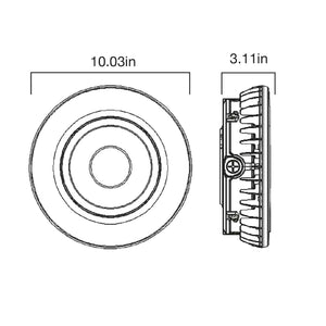 LED Canopy Fixtures 100W LED Round Canopy Light - Wattage and Color Switching - Bronze Finish