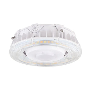 LED Canopy Fixtures 100W LED Round Parking Garage Light - 3K/4K/5K CCT - 150 Degree Beam - White Finish