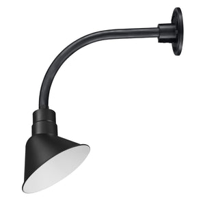 Integrated LED RLM 10in. Integrated LED Angle Shade With Gooseneck - Satin Black - 11W - 3000K 13'' Long Satin Black Vertical Gooseneck Arm