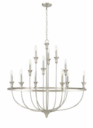 Chandeliers 12 Lamps Emery Chandelier - Brushed Nickel - 40.2in Diameter - E12 Candelabra Base