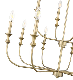 Chandeliers 12 Lamps Savanne Chandelier - Vintage Brass - 33.9in Diameter - E12 Candelabra Base