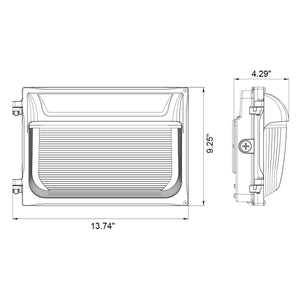 LED Wall Packs 120W/100W/80W LED Slim Wall Pack / 3K/4K/5K CCT / Dusk-to-Dawn Photocell / Glass Lens / 100-277VAC / Bronze