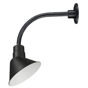 Integrated LED RLM 12in. Integrated LED Angle Shade With Gooseneck - Satin Black - 11W - 3000K 13'' Long Satin Black Vertical Gooseneck Arm