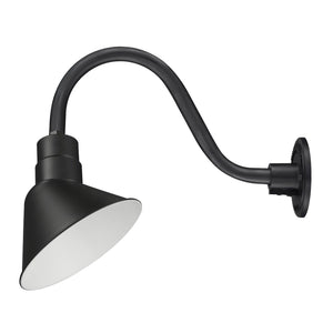 Integrated LED RLM 12in. Integrated LED Angle Shade With Gooseneck - Satin Black - 11W - 3000K 14 1/2'' Long Satin Black Gooseneck Arm