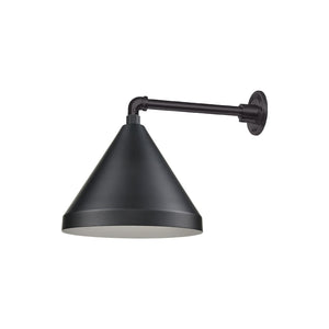 ECO-RLM 13'' Satin Black Cone Shade With Gooseneck 13'' Long Satin Black Straight Arm