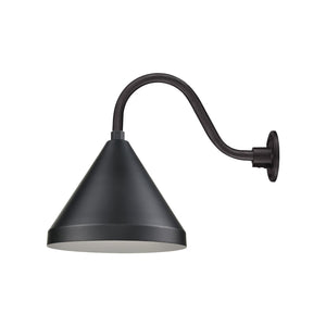 ECO-RLM 13'' Satin Black Cone Shade With Gooseneck 14 1/2'' Long Satin Black Gooseneck Arm