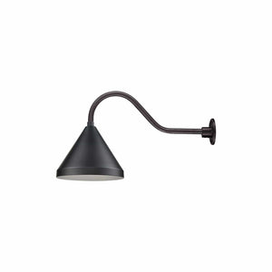 ECO-RLM 13'' Satin Black Cone Shade With Gooseneck 21 1/2'' Long Satin Black Gooseneck Arm