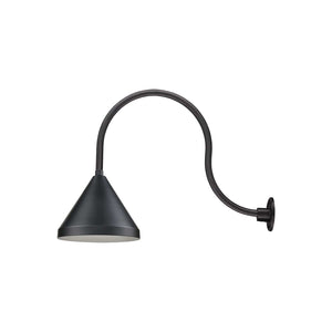 ECO-RLM 13'' Satin Black Cone Shade With Gooseneck 24'' Long Satin Black Gooseneck Arm