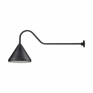 ECO-RLM 13'' Satin Black Cone Shade With Gooseneck 41'' Long Satin Black Gooseneck Arm