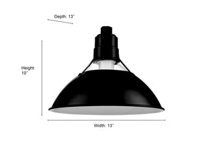 ECO-RLM Shade 13'' Satin Black Glass Cone Shade