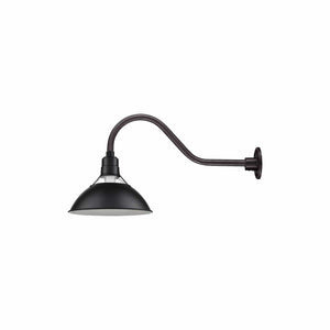 ECO-RLM 13'' Satin Black Glass Cone Shade With Gooseneck 21 1/2'' Long Satin Black Gooseneck Arm