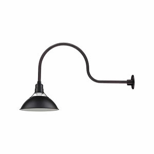 ECO-RLM 13'' Satin Black Glass Cone Shade With Gooseneck 30'' Long Satin Black Gooseneck Arm