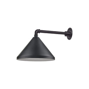 ECO-RLM 13'' Satin Black Wide Cone Shade With Gooseneck 13'' Long Satin Black Straight Arm