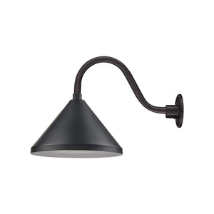 ECO-RLM 13'' Satin Black Wide Cone Shade With Gooseneck 14 1/2'' Long Satin Black Gooseneck Arm