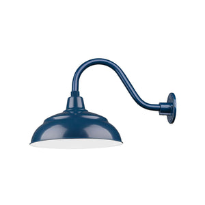 ECO-RLM 14'' Navy Blue Warehouse Shade With Gooseneck 14 1/2'' Long Navy Blue Gooseneck Arm