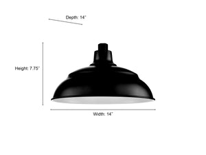 ECO-RLM Shade 14'' Satin Black Aluminum Warehouse Shade