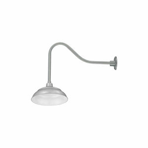 Integrated LED RLM 14in. Integrated LED Warehouse Shade With Gooseneck - Painted Galvanized - 11W - 3000K 23'' Long Galvanized Gooseneck Arm