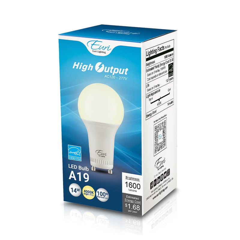 Euri Lighting A19 LED Dimmable Bulb EA19-15W2050e