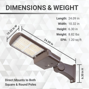 LED Shoe Box 150W/120W/80W LED Area Light With Direct Mount - 3K/4K/5K CCT - 100-277VAC