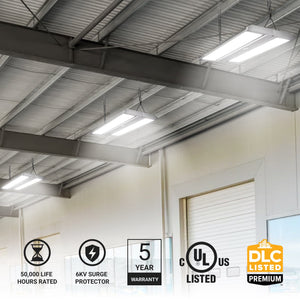 LED High Bay Lights 165W/130W/110W LED Linear High Bay with Chain Mount - 4K/5K CCT - 120-277VAC