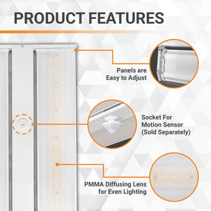 LED High Bay Lights 165W/130W/110W LED Linear High Bay with Chain Mount - 4K/5K CCT - 120-277VAC