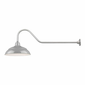 ECO-RLM 17'' Gray Warehouse Shade With Gooseneck 41'' Long Gray Gooseneck Arm