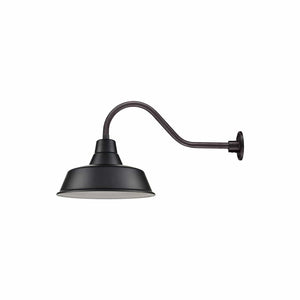 ECO-RLM 17'' Satin Black Classic Warehouse Shade With Gooseneck 21 1/2'' Long Satin Black Gooseneck Arm