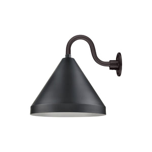 ECO-RLM 17'' Satin Black Cone Shade With Gooseneck 10'' Long Satin Black Gooseneck Arm