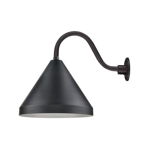 ECO-RLM 17'' Satin Black Cone Shade With Gooseneck 14 1/2'' Long Satin Black Gooseneck Arm