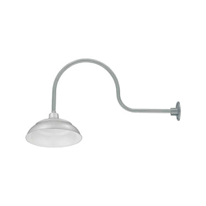 Integrated LED RLM 17in. Integrated LED Warehouse Shade With Gooseneck - Painted Galvanized - 11W - 3000K 30'' Long Galvanized Gooseneck Arm