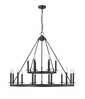 Chandeliers 18 Lamps Florence Chandelier - Matte Black - 42in Diameter - E12 Candelabra Base