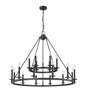 Chandeliers 18 Lamps Florence Chandelier - Matte Black - 42in Diameter - E12 Candelabra Base