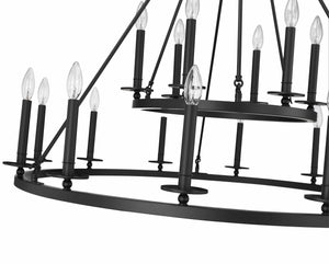 Chandeliers 18 Lamps Florence Chandelier - Matte Black - 42in Diameter - E12 Candelabra Base