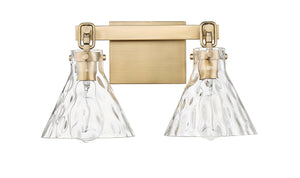 Vanity Fixtures 2 Lamps Barlon Vanity Light - Vintage Brass - Clear Water Glass - 16.25in. Wide