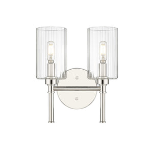 Vanity Fixtures 2 Lamps Chastine Vanity Light - Polished Nickel - Clear Beveled Glass - 10.5in. Wide