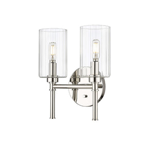 Vanity Fixtures 2 Lamps Chastine Vanity Light - Polished Nickel - Clear Beveled Glass - 10.5in. Wide