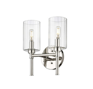 Vanity Fixtures 2 Lamps Chastine Vanity Light - Polished Nickel - Clear Beveled Glass - 10.5in. Wide