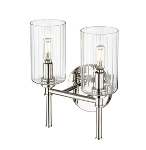 Vanity Fixtures 2 Lamps Chastine Vanity Light - Polished Nickel - Clear Beveled Glass - 10.5in. Wide