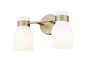 Vanity Fixtures 2 Lamps Corella Vanity Light - Modern Gold - Opal Shiny Glass - 14in. Wide