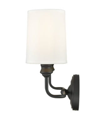 Vanity Fixtures 2 Lamps Leena Vanity Light - Matte Black - White Fabric Shade - 15.25in. Wide