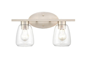 Vanity Fixtures 2 Lamps Vanity Light - Satin Nickel - Clear Glass - 16in. Wide